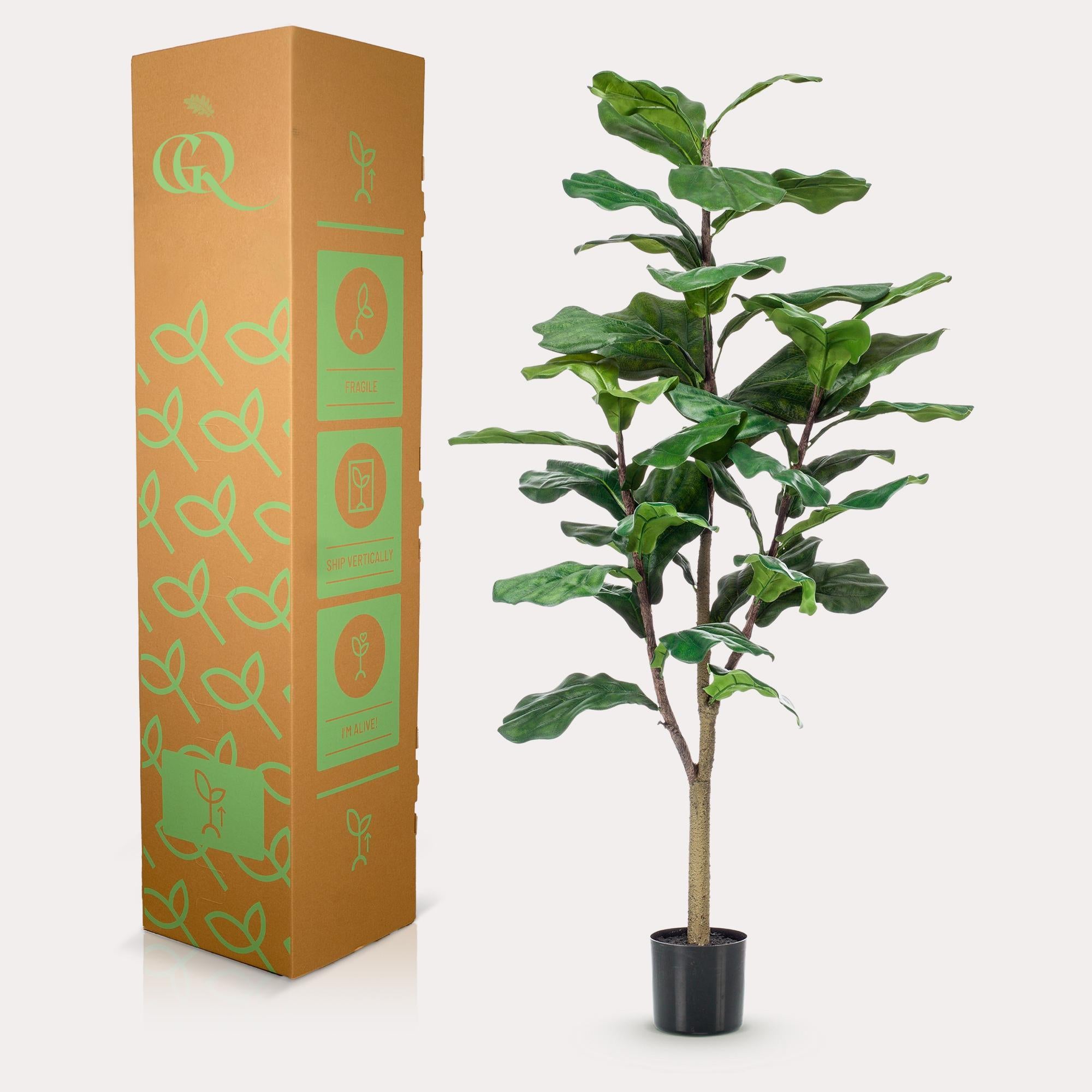 Ficus Lyrata - kunstplant - Tabaksplant - 125 cm - Ideale interieurdecoratie