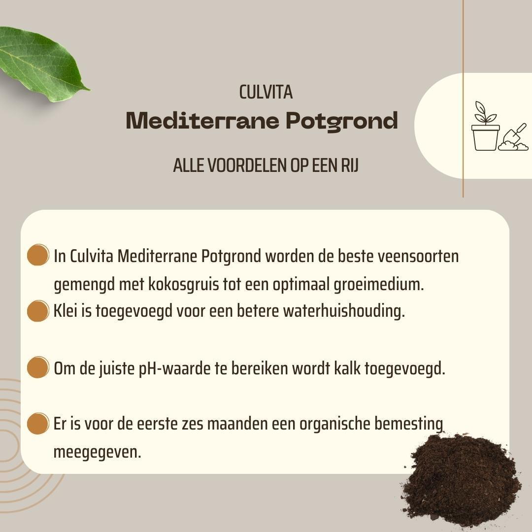 Culvita | Mediterrane Potgrond 40 Liter met RhizoPlus – Premium Potgrond voor Mediterrane Planten