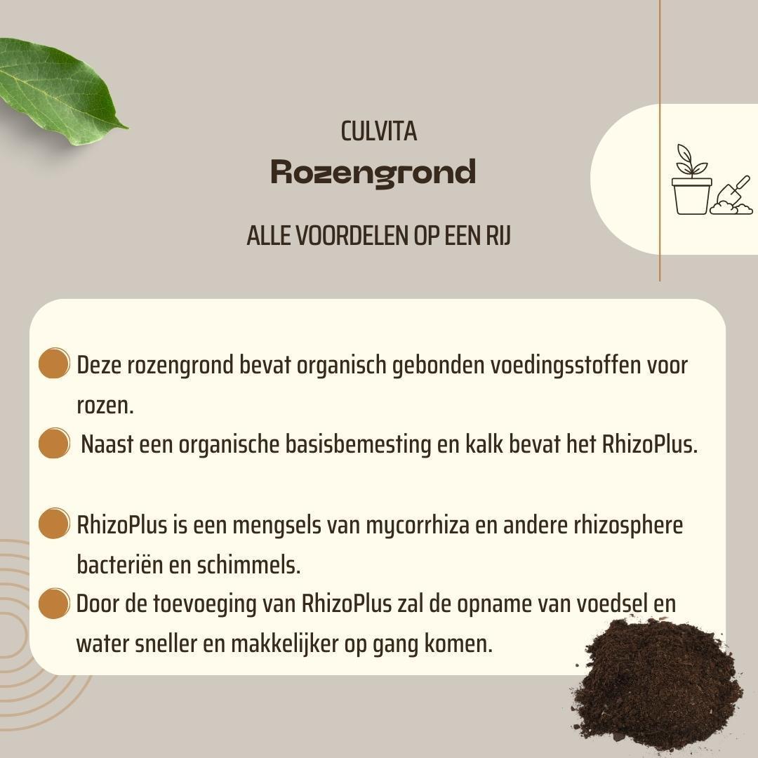 Culvita | Rozengrond 40 liter - potgrond geschikt voor rozen - inclusief RhizoPlus wortelverbeteraar