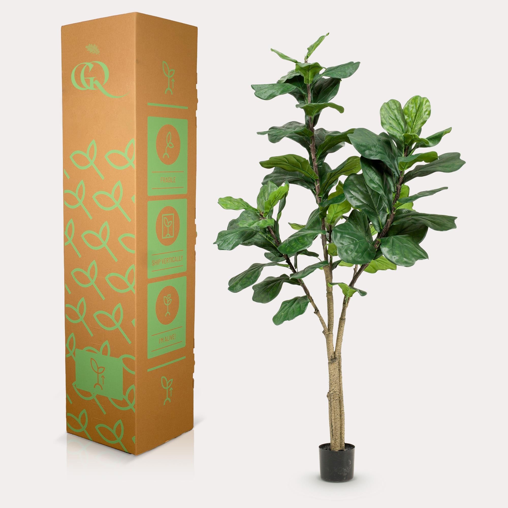 Ficus Lyrata Tabaksplant - Realistische kunstplant 180 cm - Voor thuis of op kantoor