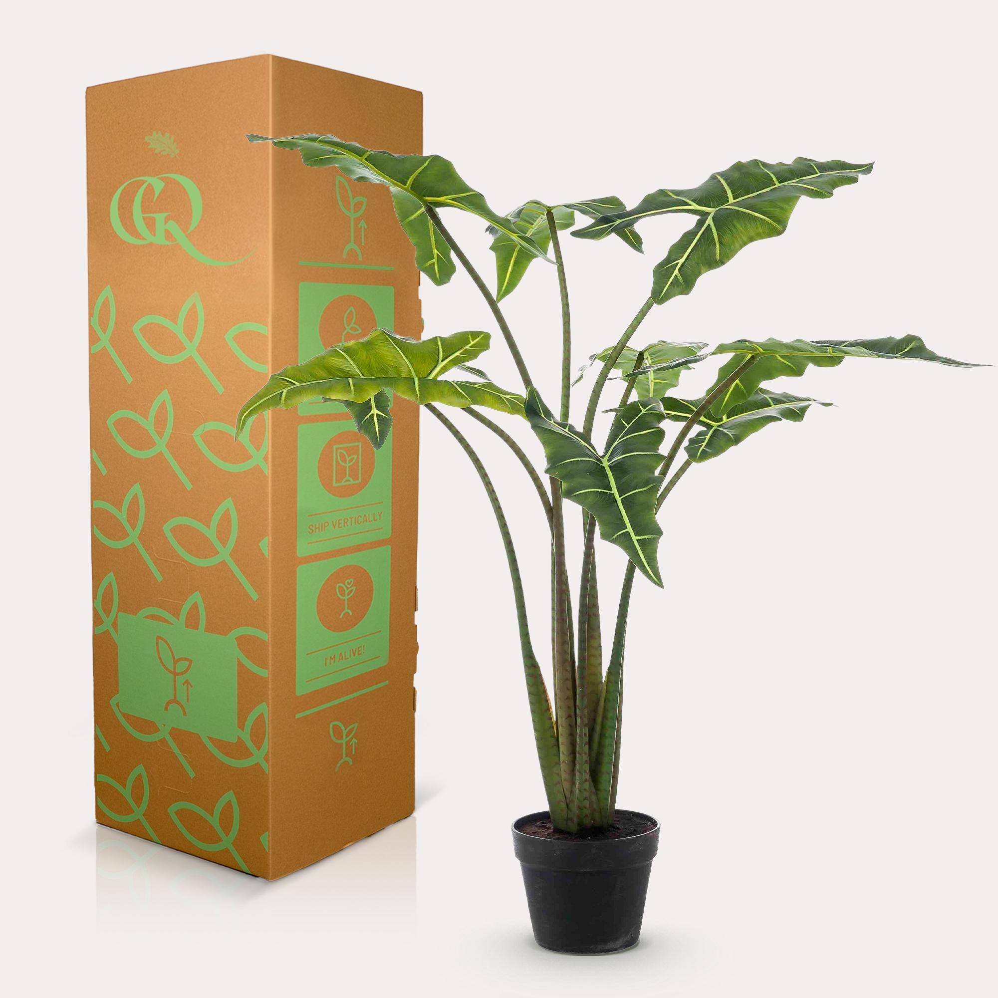 Kunstplant Alocasia Frydek – Olifantsoor – 100 cm - Blijvend mooi