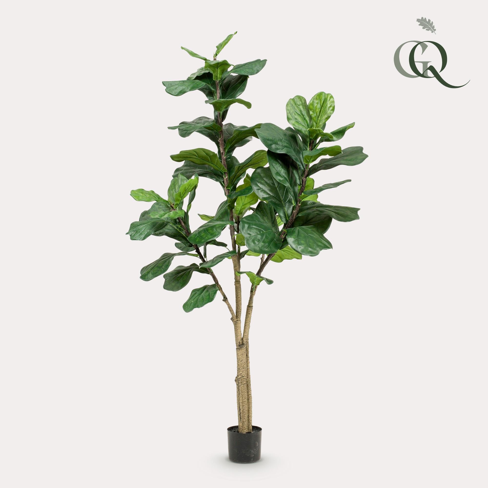 Ficus Lyrata Tabaksplant - Realistische kunstplant 180 cm - Voor thuis of op kantoor