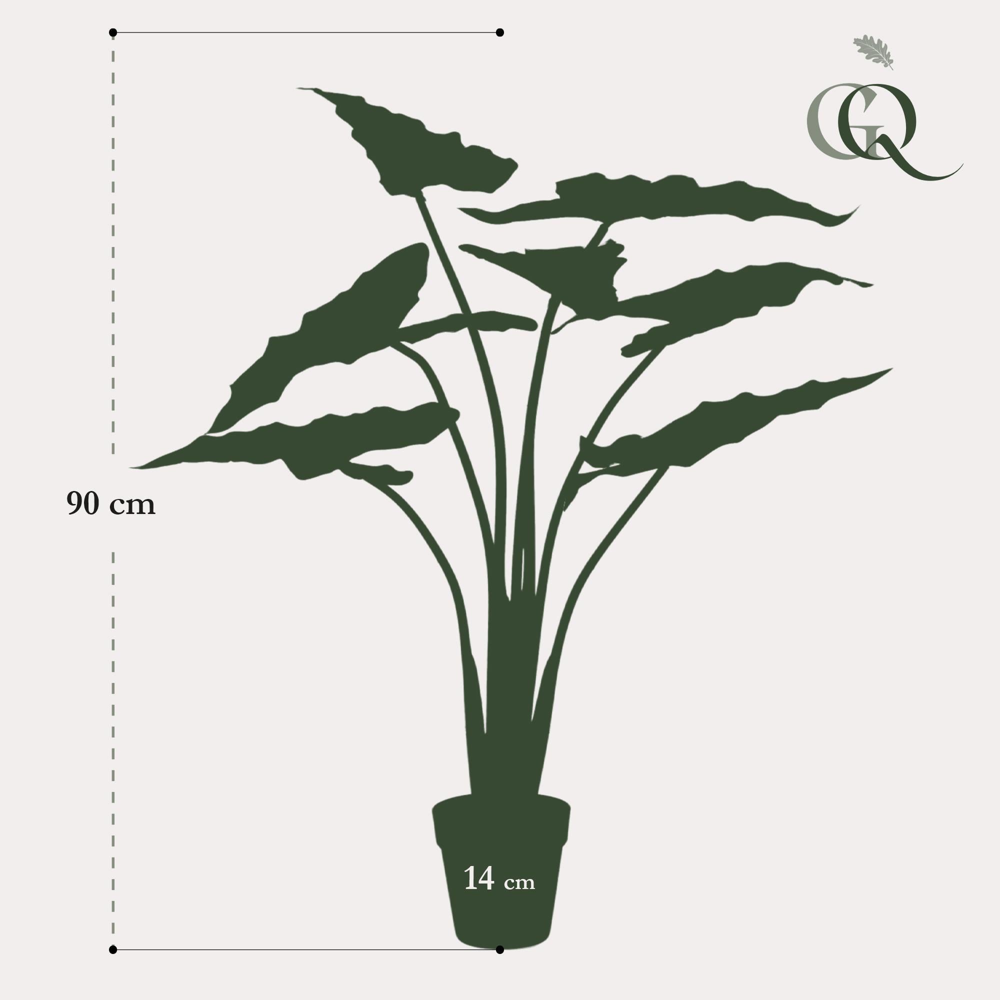 Alocasia Frydek Kunstplant - Olifantsoor 90 cm - Blijvend groene blikvanger