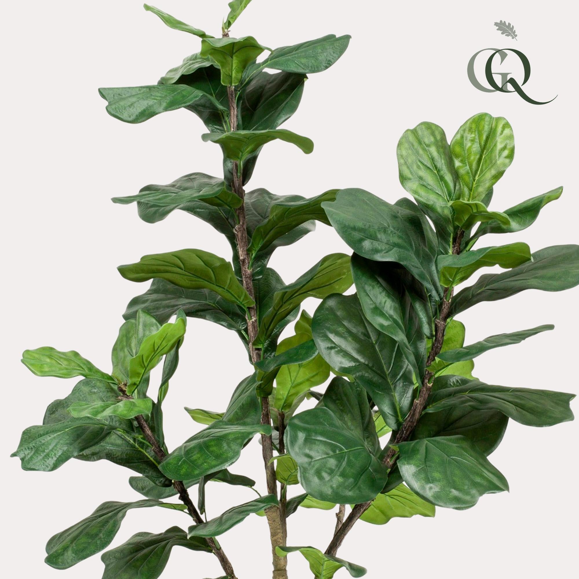 Ficus Lyrata Tabaksplant - Realistische kunstplant 180 cm - Voor thuis of op kantoor