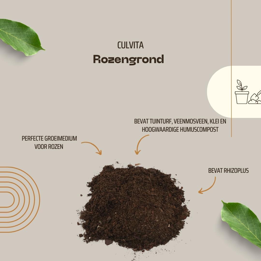 Culvita | Rozengrond 40 liter - potgrond geschikt voor rozen - inclusief RhizoPlus wortelverbeteraar