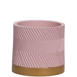 Pot Groovy Matte D13 - Bloempot in roze en wit