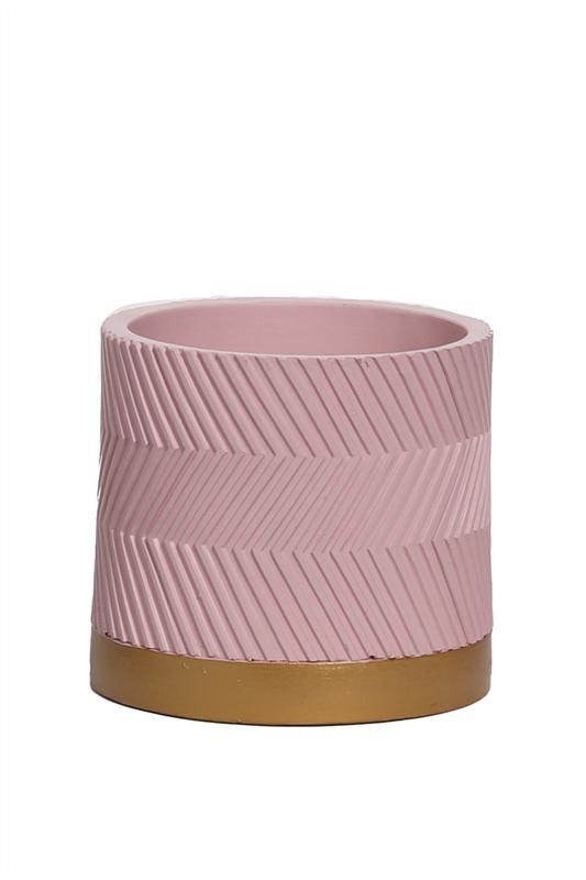 Pot Groovy Matte D13 - Bloempot in roze en wit